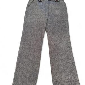 Dalia gray herringbone polyester & wool pants in a size 4